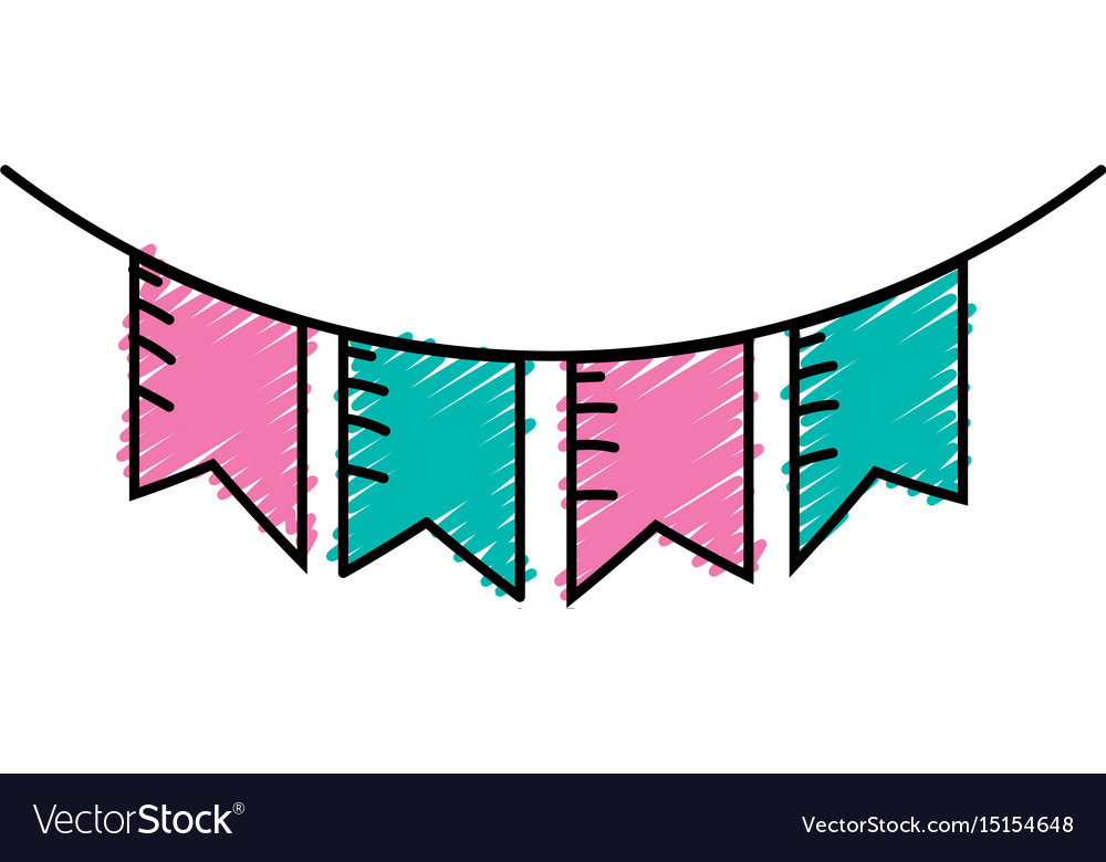 Cute party flag hanging design