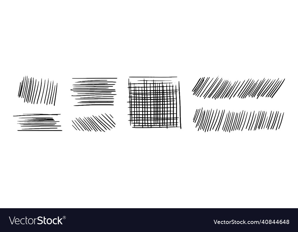 Drawn hatching lines and a square diagonal