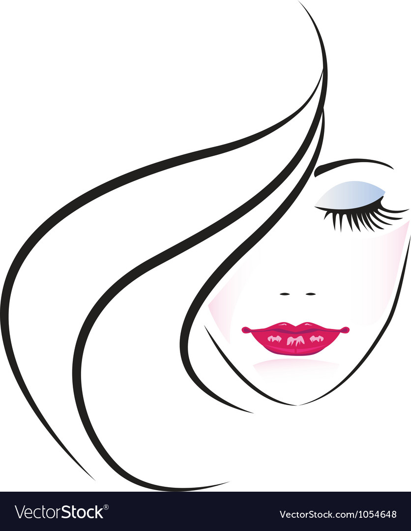 Face of pretty woman silhouette Royalty Free Vector Image