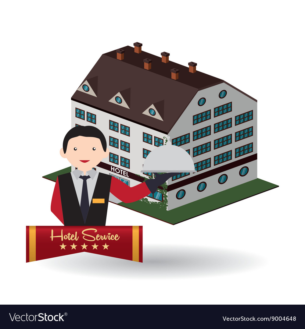 Hotel design travel icon isolated and flat