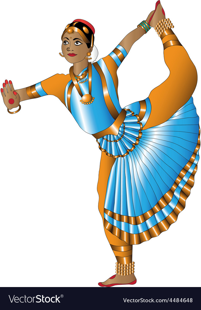 Indian Dancer Stands Royalty Free Vector Image