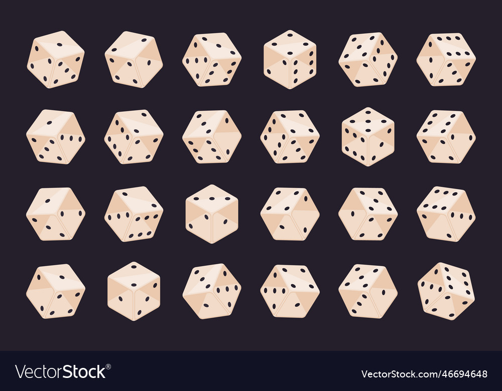 Isometric casino dice gambling cube pieces Vector Image