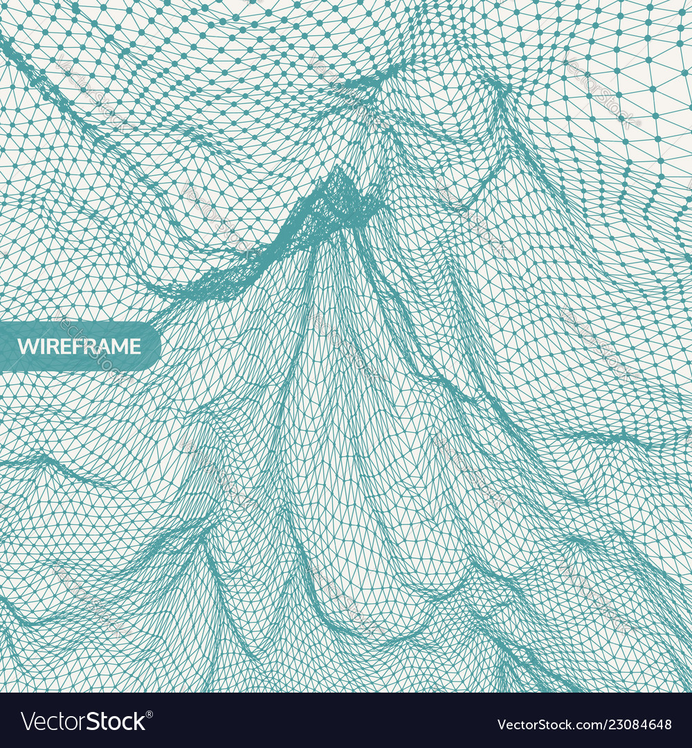 Lattice structure science technology 3d grid vector image Lattice structure science technology 3d grid