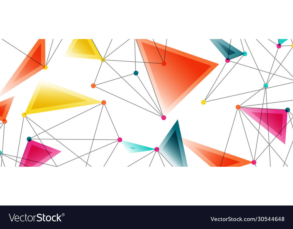 Line points connections triangular technology vector image Line points connections triangular technology