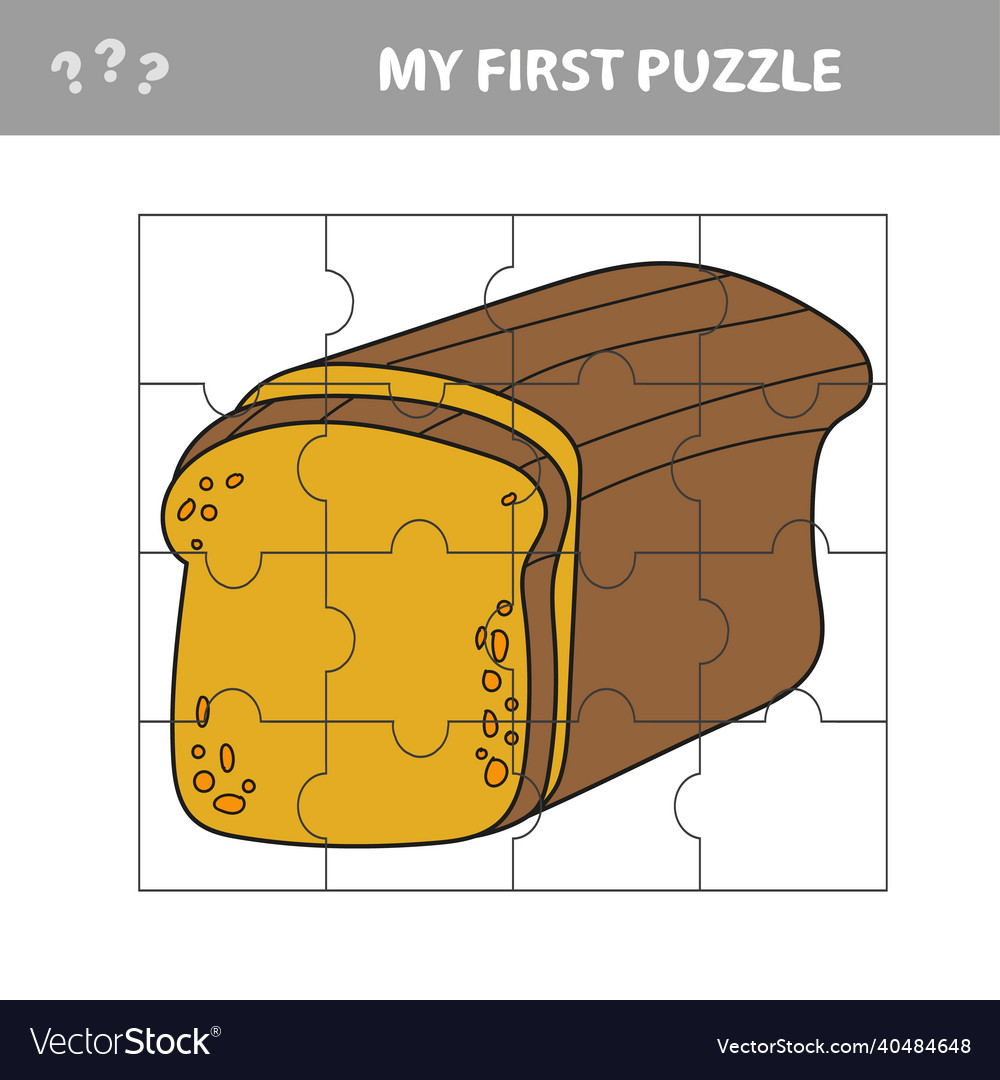 My first puzzle bread puzzle pieces - a game Vector Image