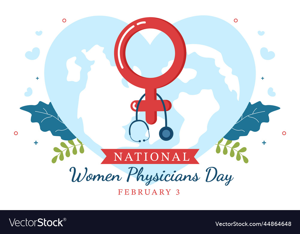 National women physicians day on february 3 Vector Image