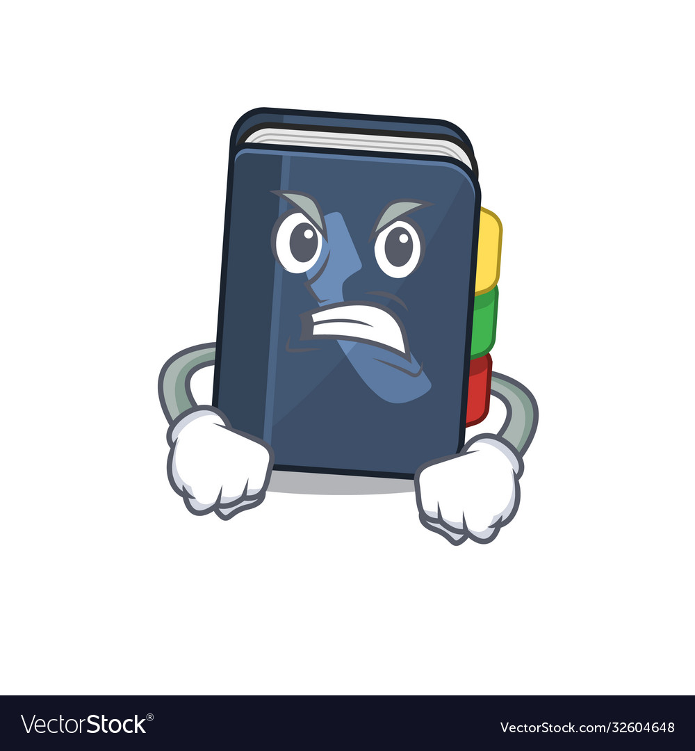 Phone book cartoon character design having angry Vector Image Phone book cartoon character design having angry Vector Image