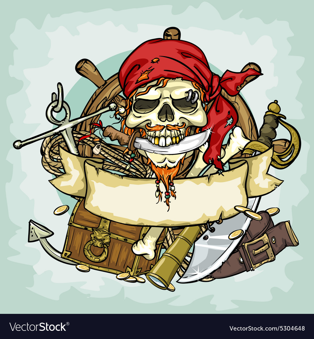 Premium Vector  Vector of pirates skull logo illustration