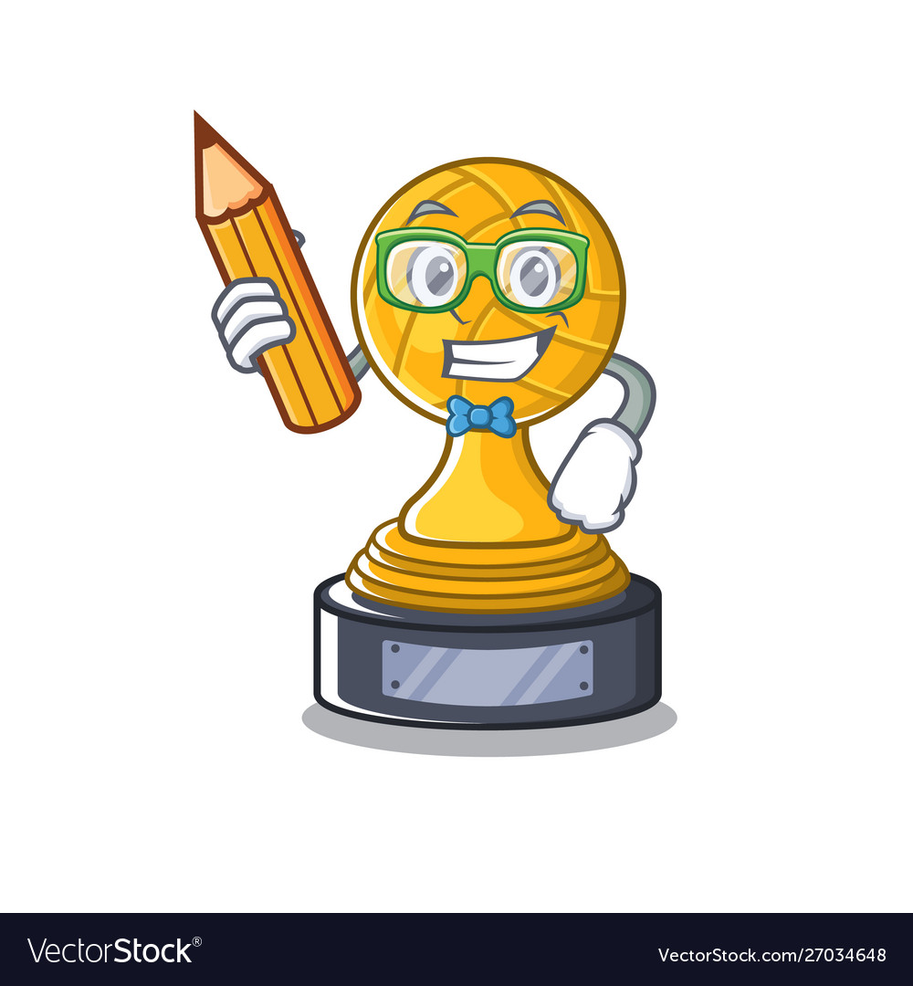 Student volleyball cartoon trophy in mascot