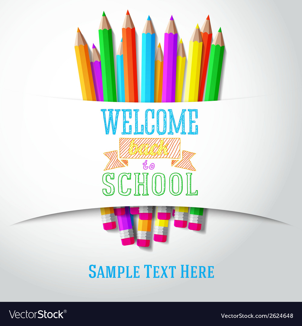 Welcome back to school hand-drawn greeting Vector Image