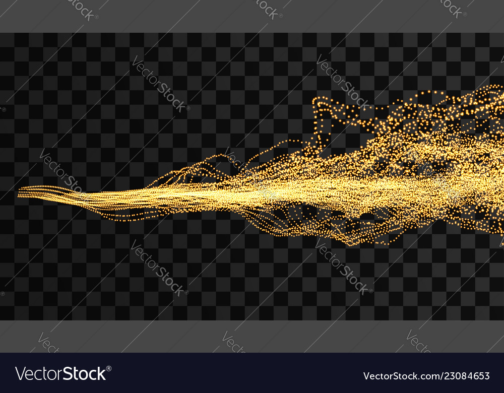 Array with dynamic particles wavy background vector image Array with dynamic particles wavy background