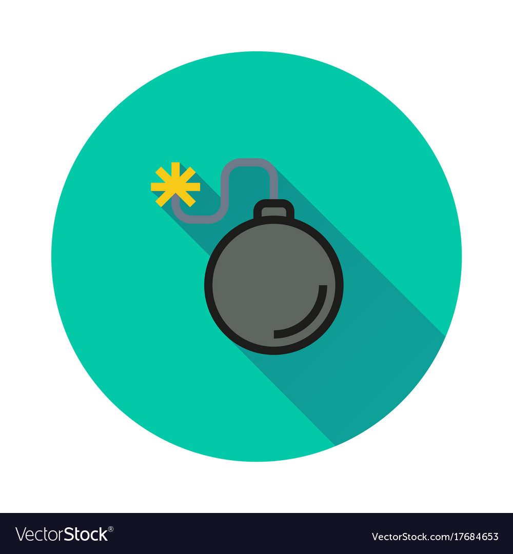 Bomb icon on round background