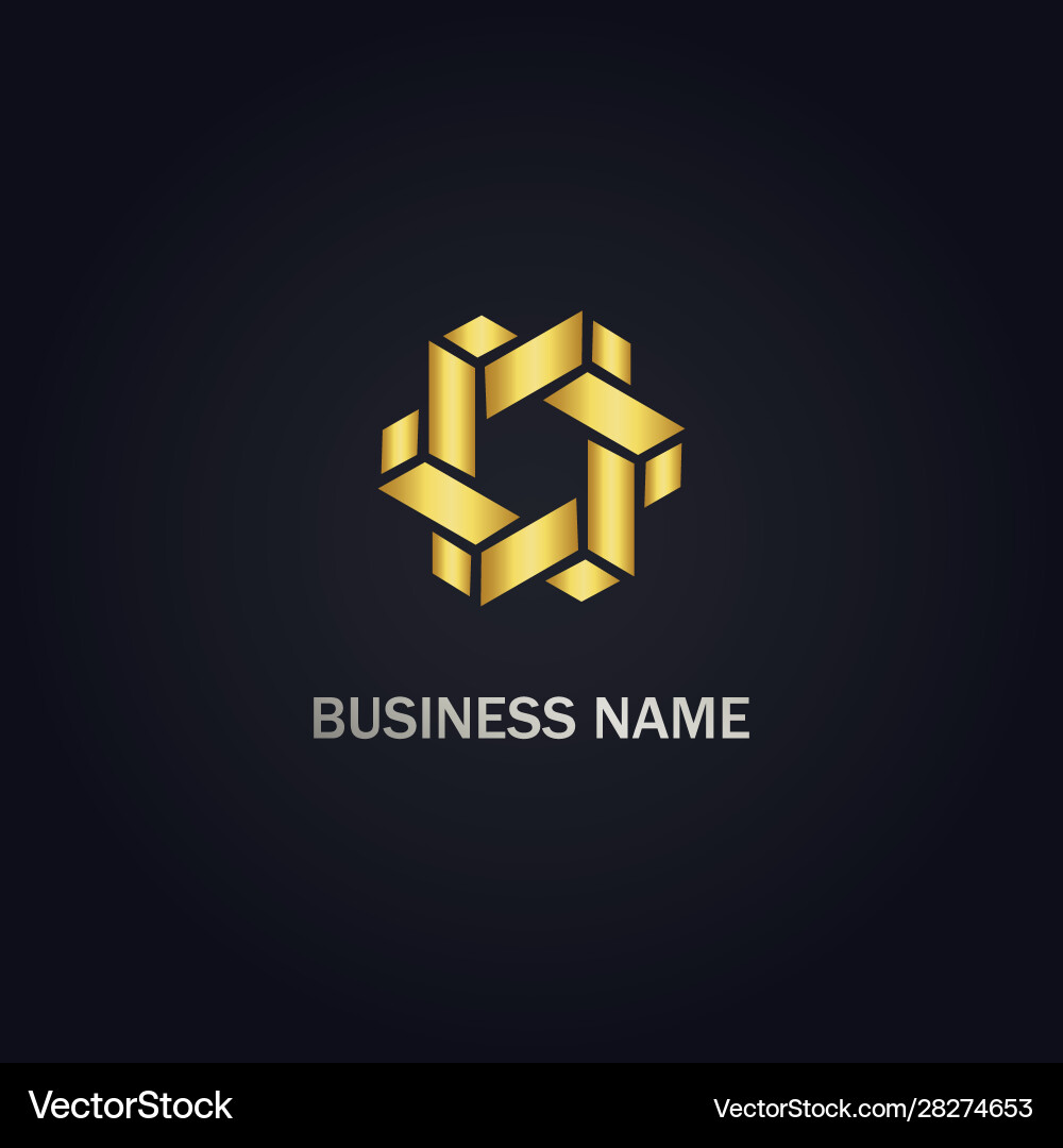 Circle shape polygon geometry logo Royalty Free Vector Image