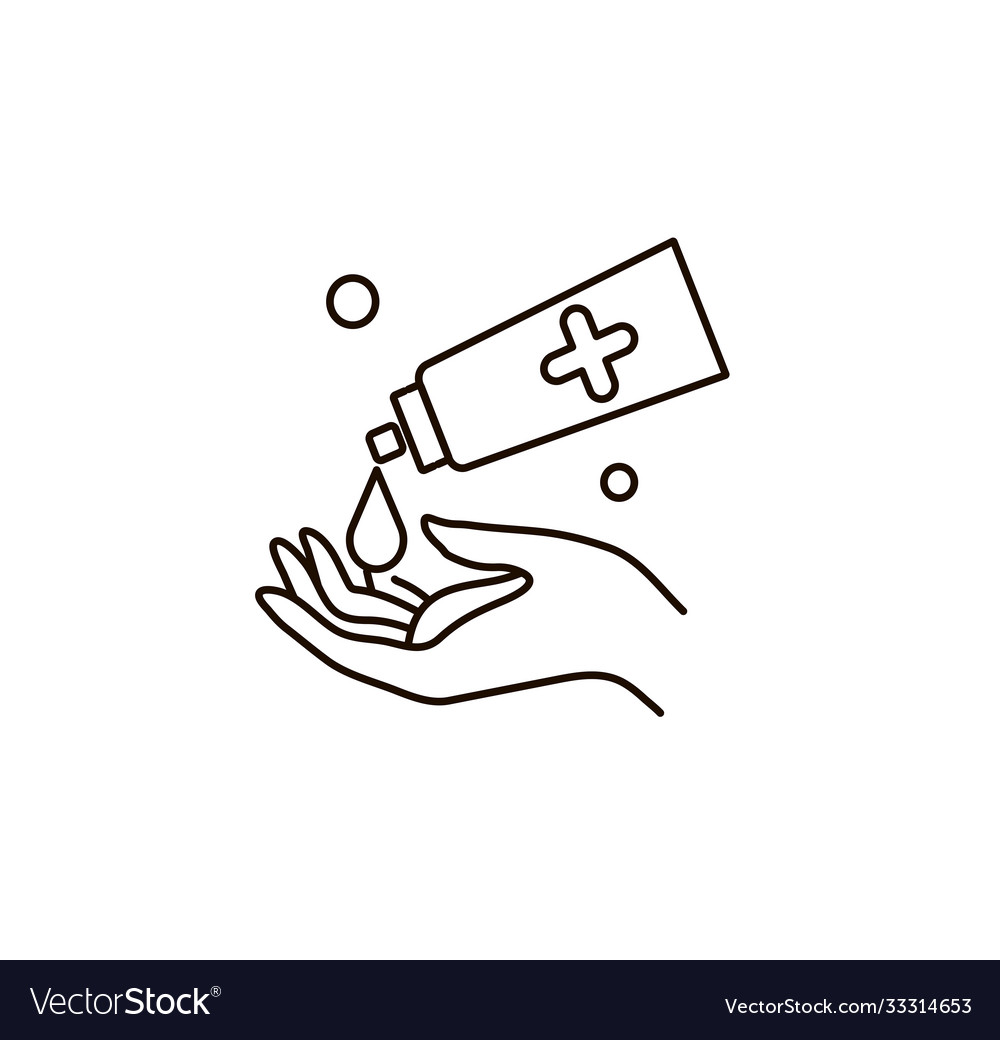 Hand hygiene line icon simple minimal pictograph Vector Image