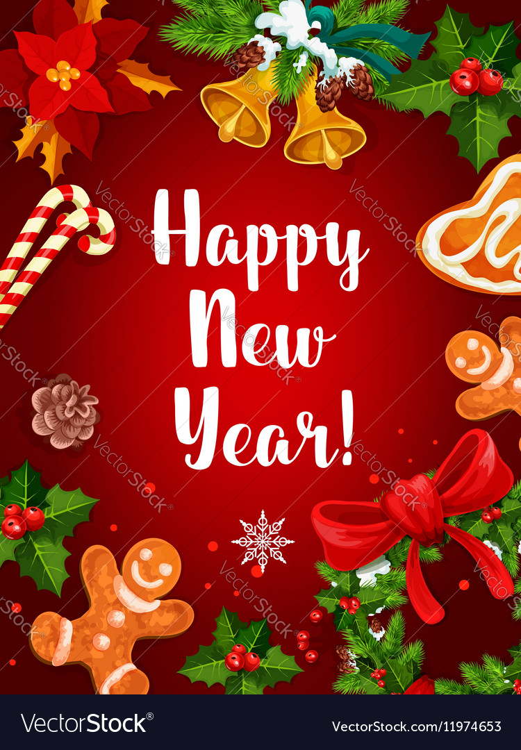 Happy New Year holiday background Royalty Free Vector Image