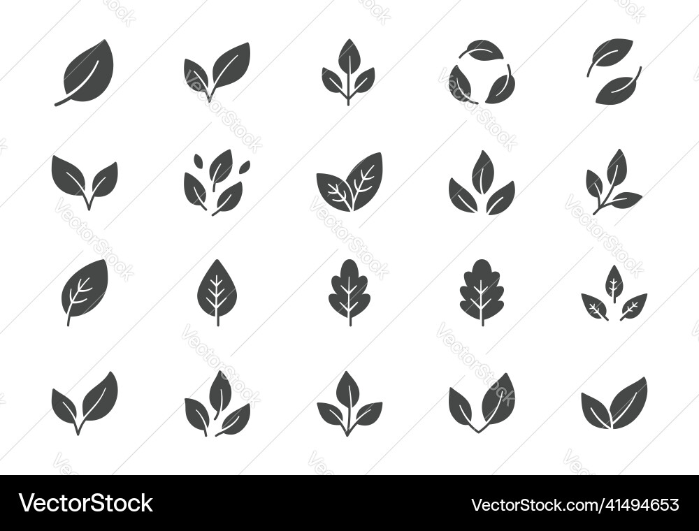 Leaf flat icons include icon Royalty Free Vector Image