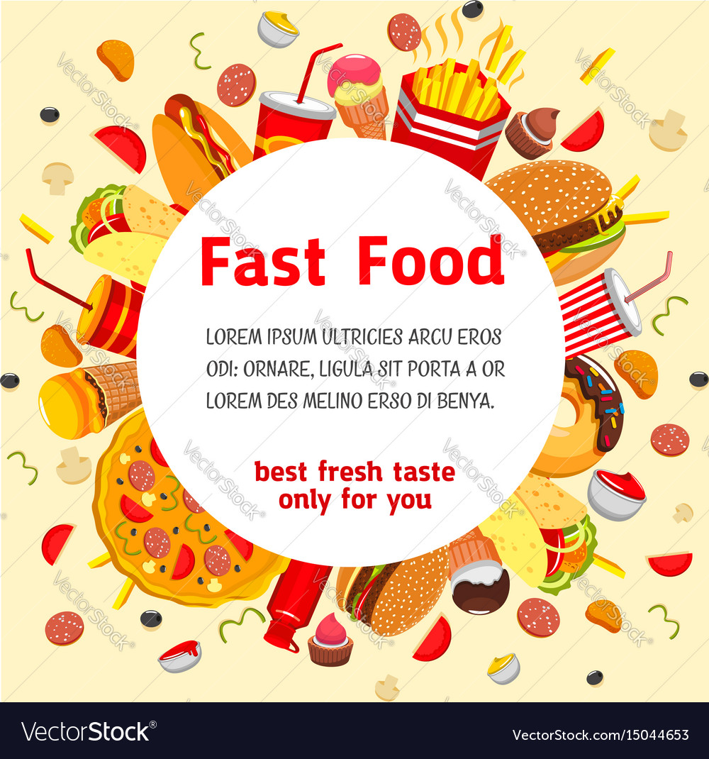 Poster for fast food restaurant menu Royalty Free Vector