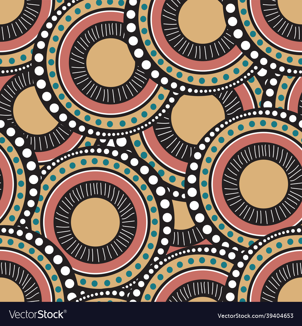 Seamless african dots design pattern Royalty Free Vector