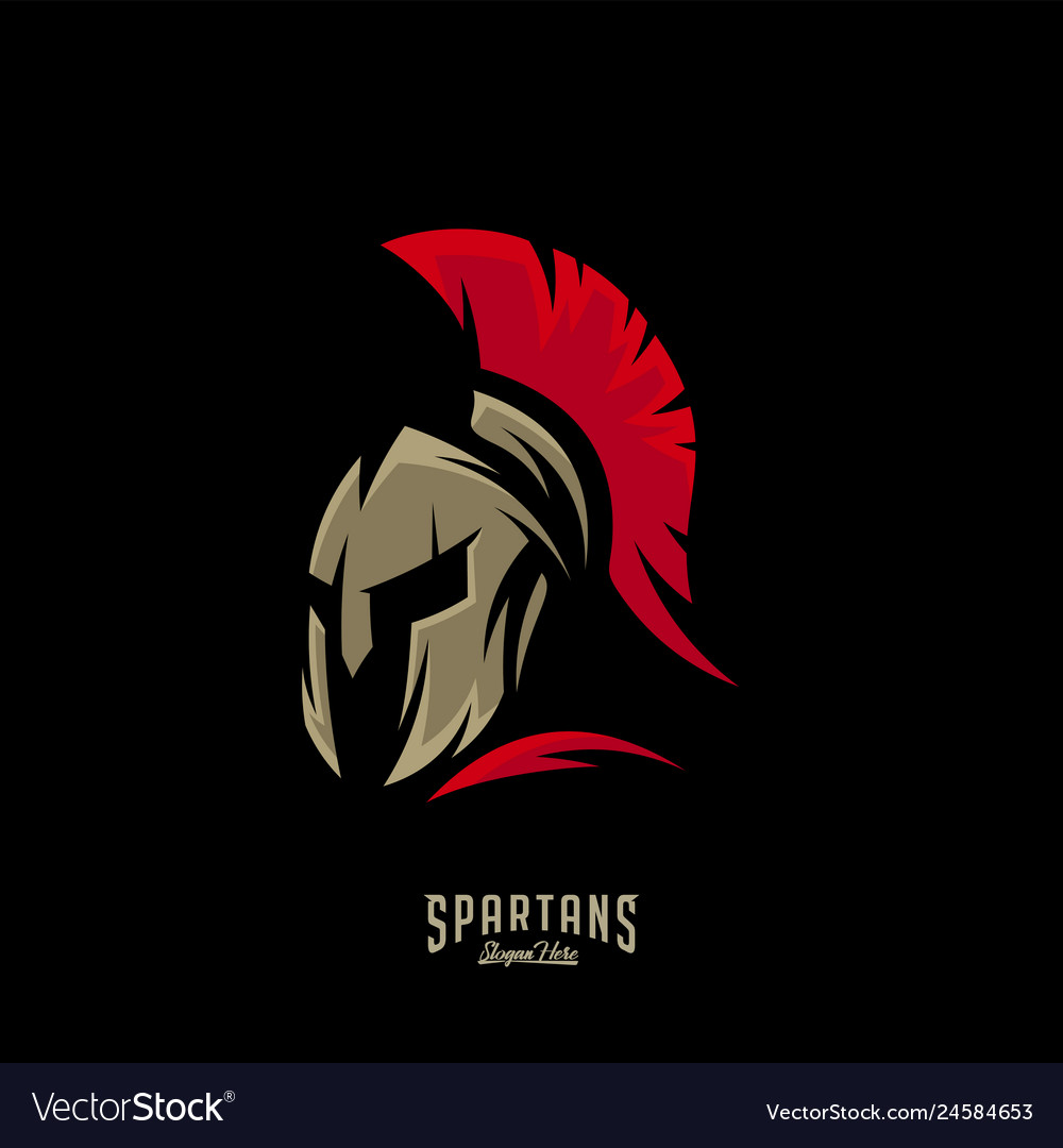 Spartan logo sparta helmet Royalty Free Vector Image