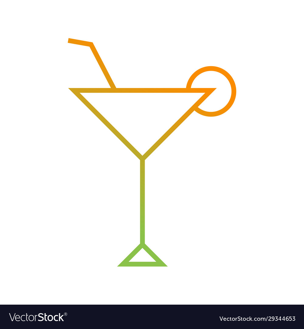 Unique cocktail glass line icon