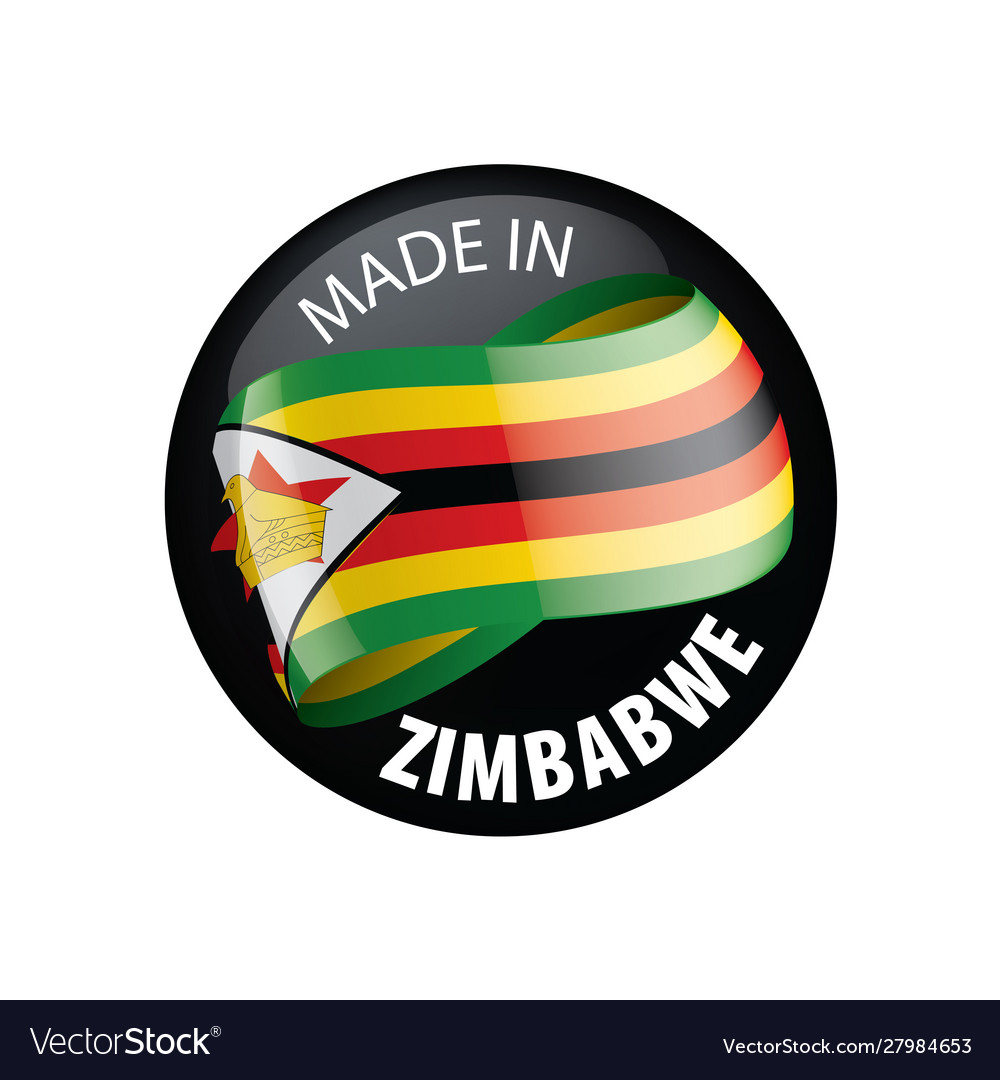 Zimbabwe flag on a white Royalty Free Vector Image