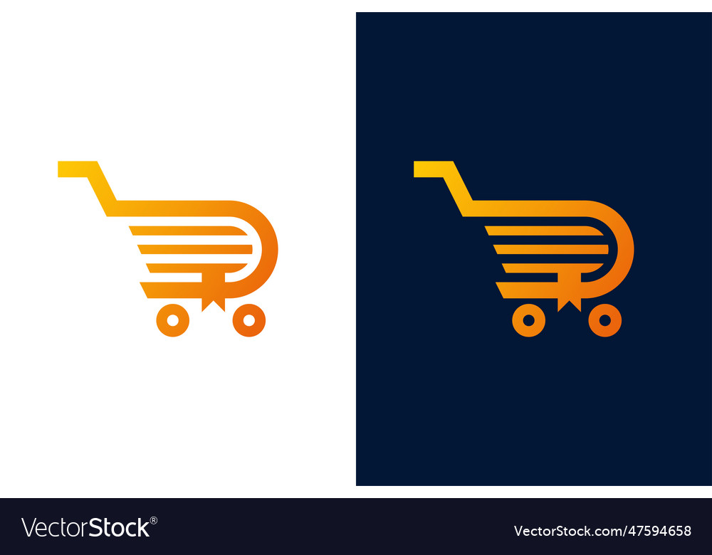 Book Shopping Cart Logo Design Royalty Free Vector Image