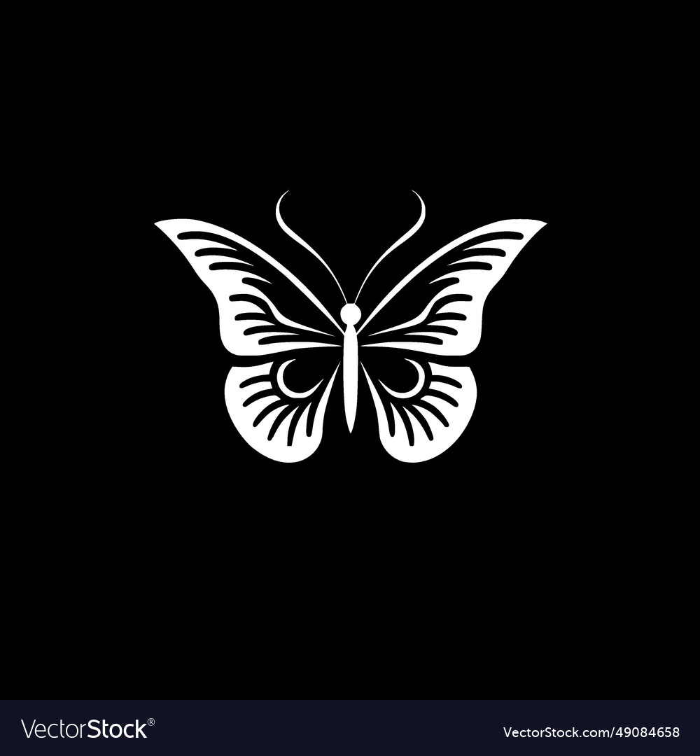 Butterfly - black and white Royalty Free Vector Image