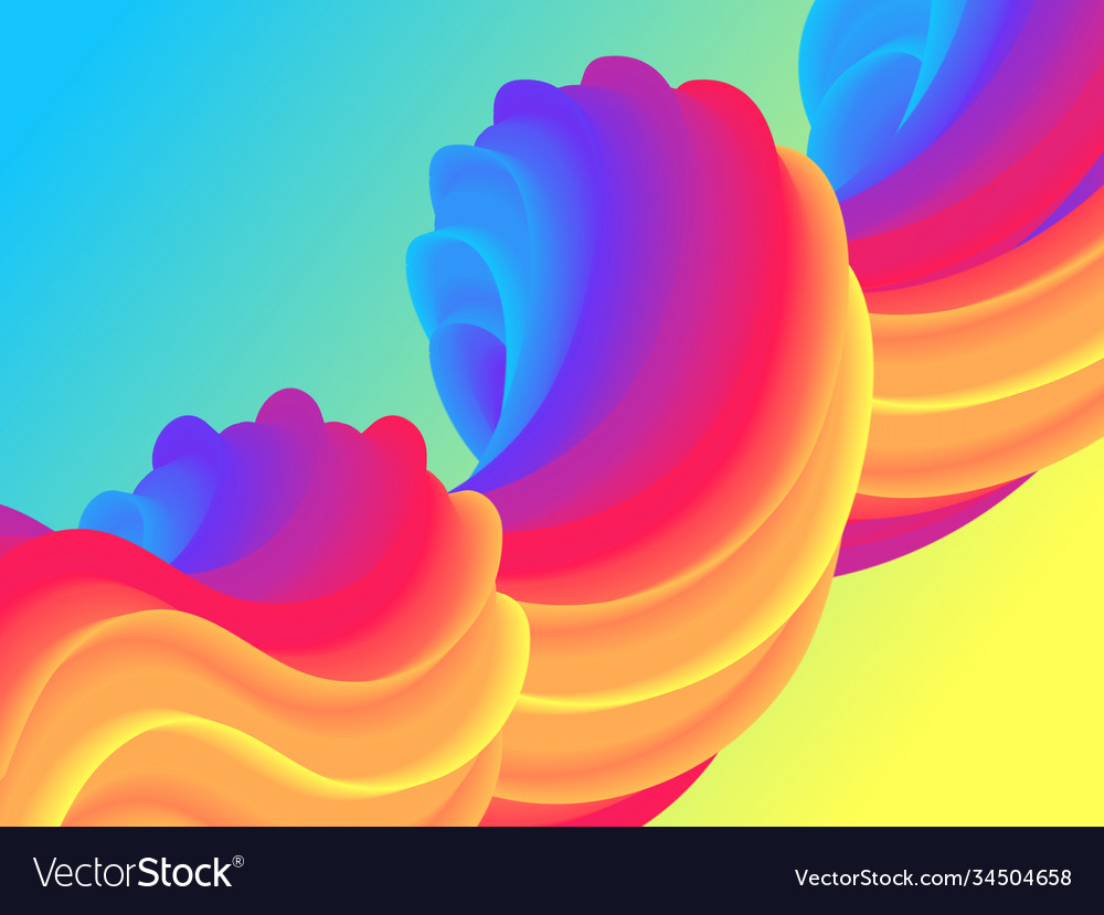 Color wave on a black background wavy liquid