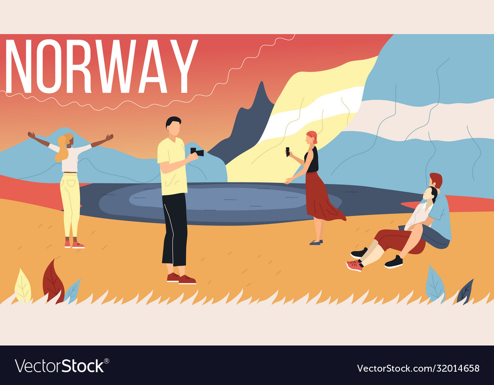 Concept of norway sightseeing people visit