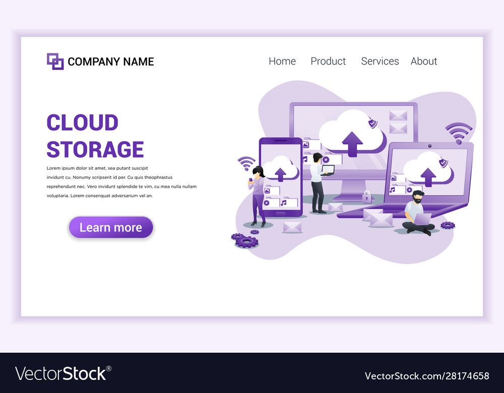 Modern flat design concept cloud computing