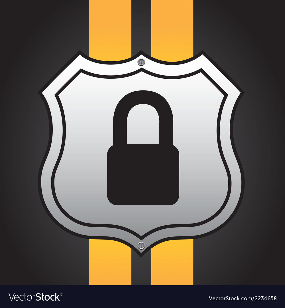 Padlock shield over black background Royalty Free Vector