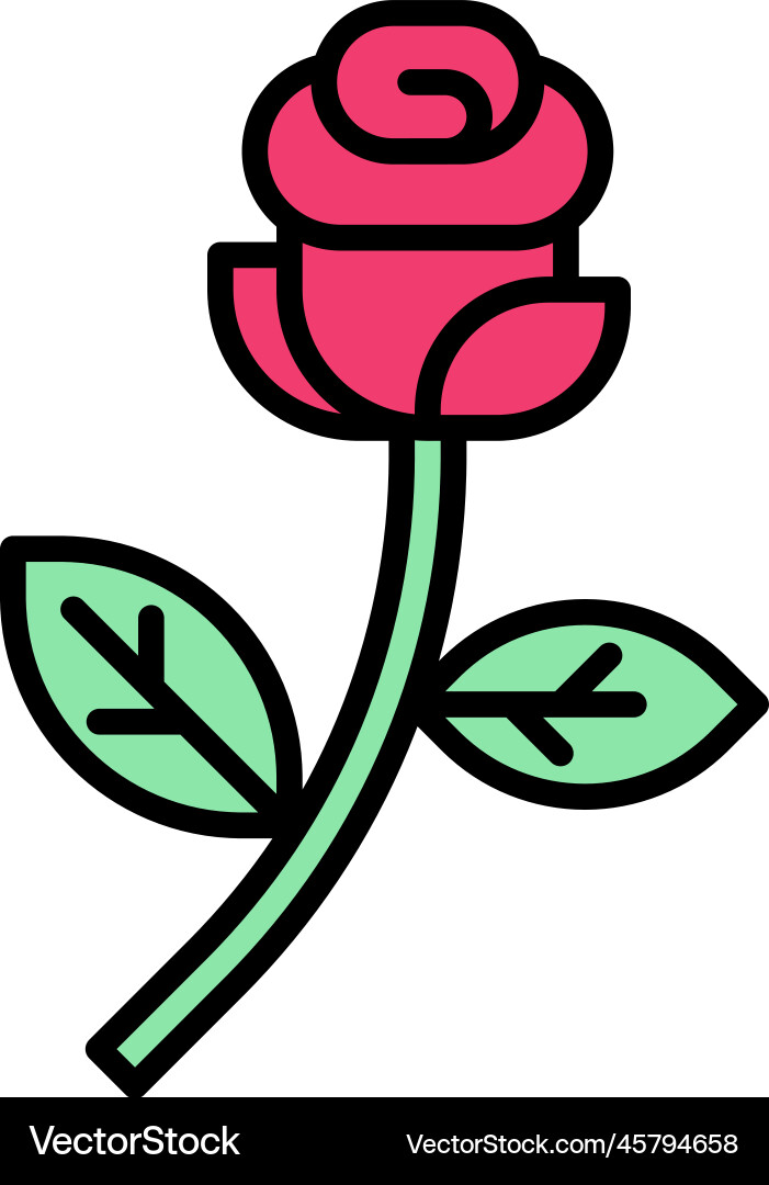 Rose icon valentines day related Royalty Free Vector Image
