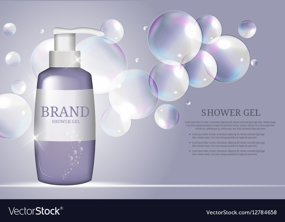 Shower gel bottle template for ads or magazine