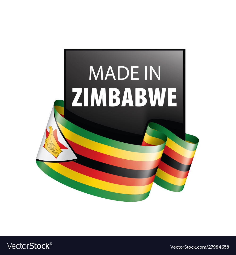 Zimbabwe flag on a white Royalty Free Vector Image