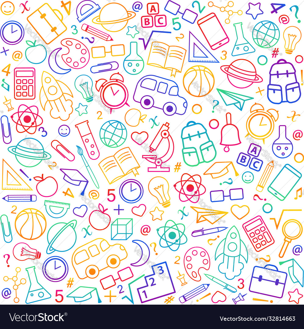 Back to school seamless pattern from education