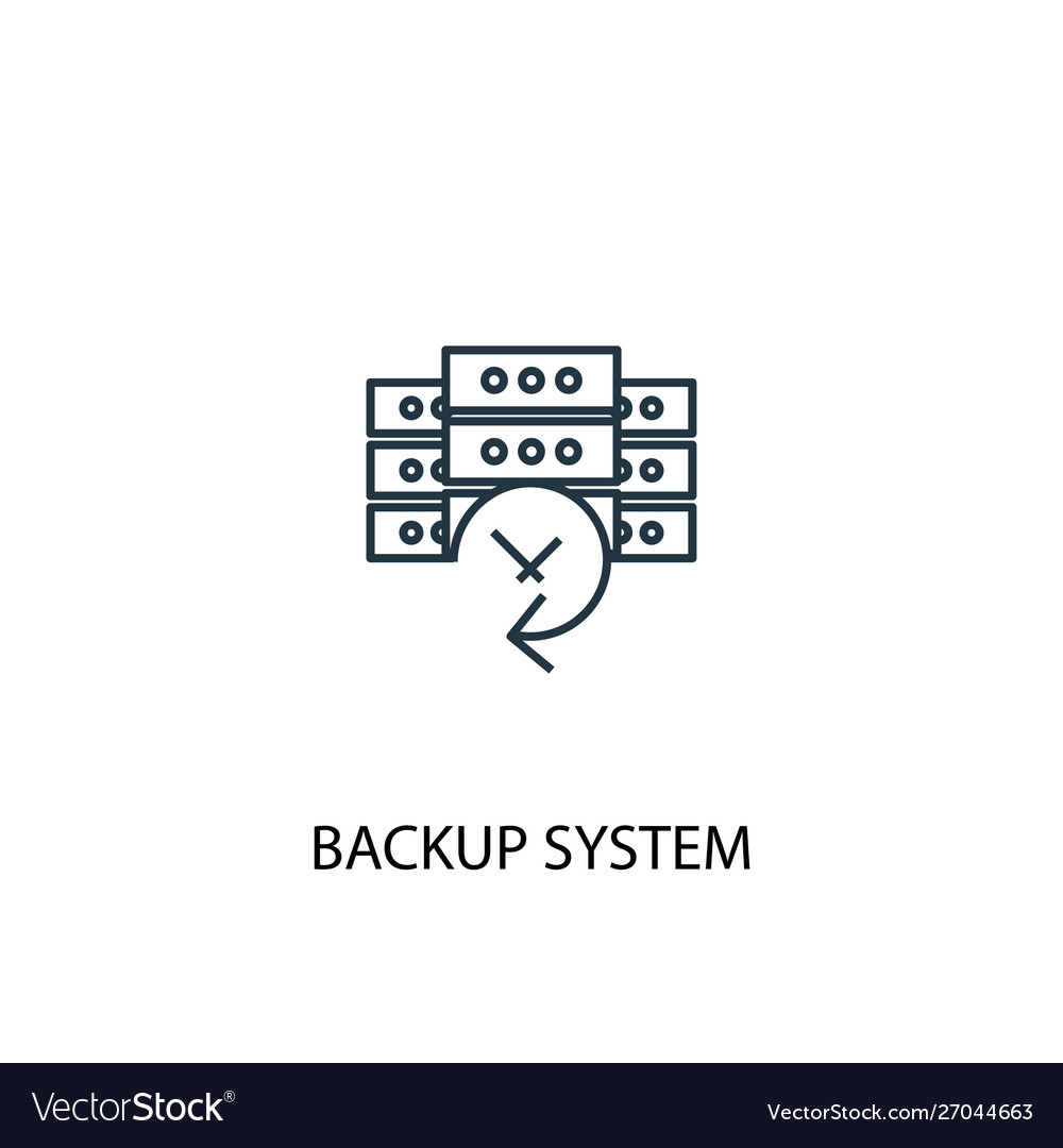 Backup-System-Konzept-Line-Symbol einfaches Element