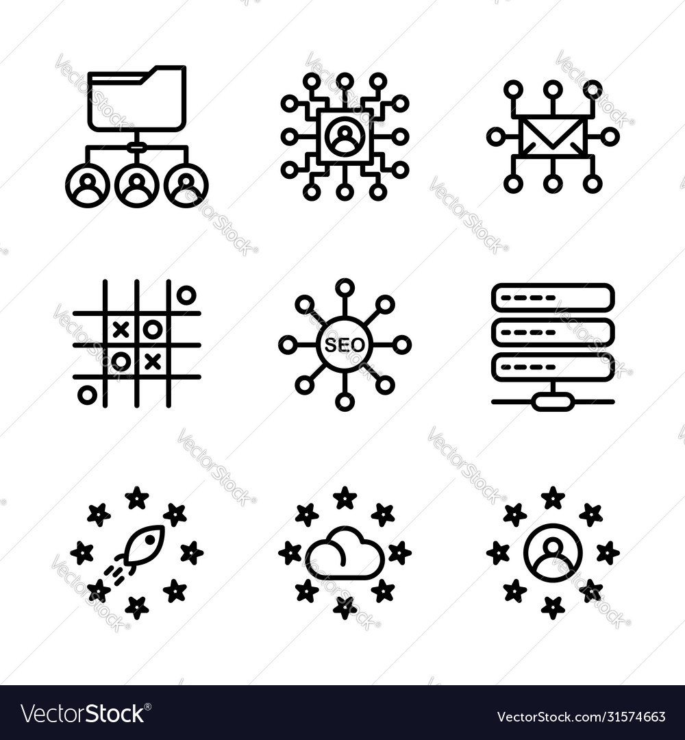 Basic search engine optimization icon include vector image Basic search engine optimization icon include