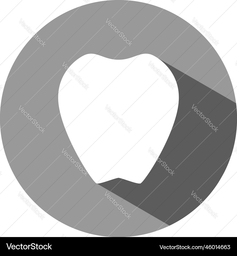 Circle icon with blue shadow tooth Royalty Free Vector Image