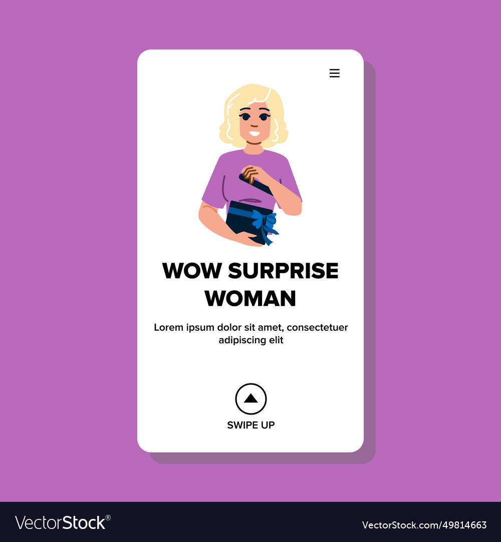 Face wow surprise woman Royalty Free Vector Image