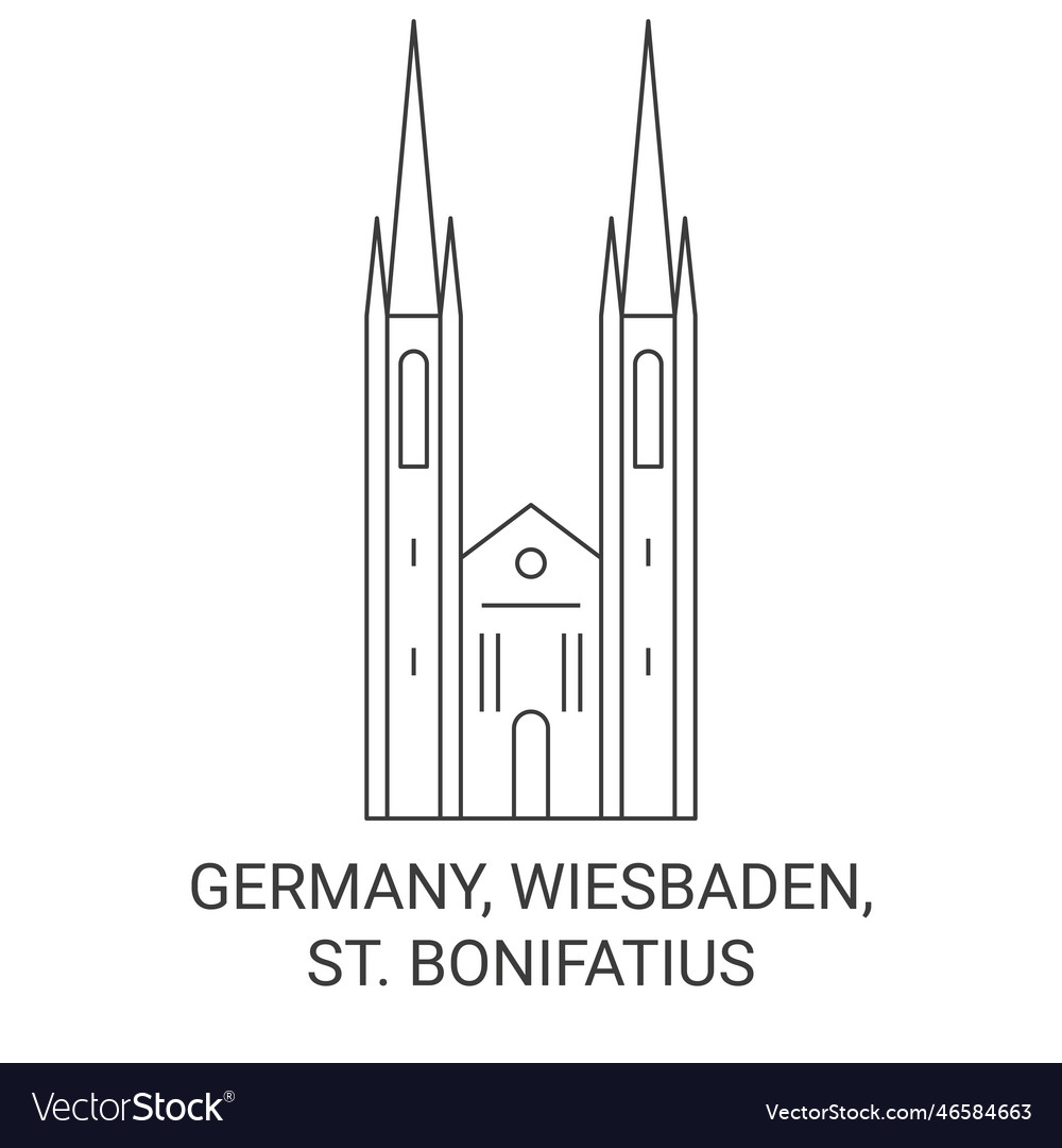 Germany wiesbaden st bonifatius travel landmark Vector Image