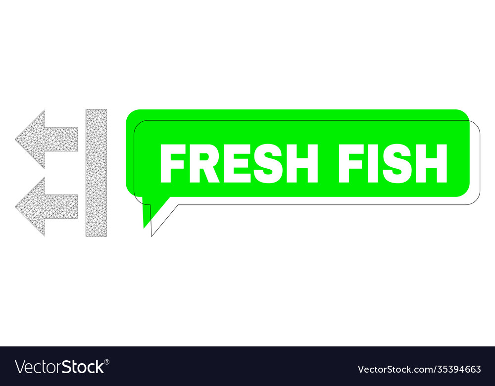 Misplaced fresh fish green chat balloon and mesh