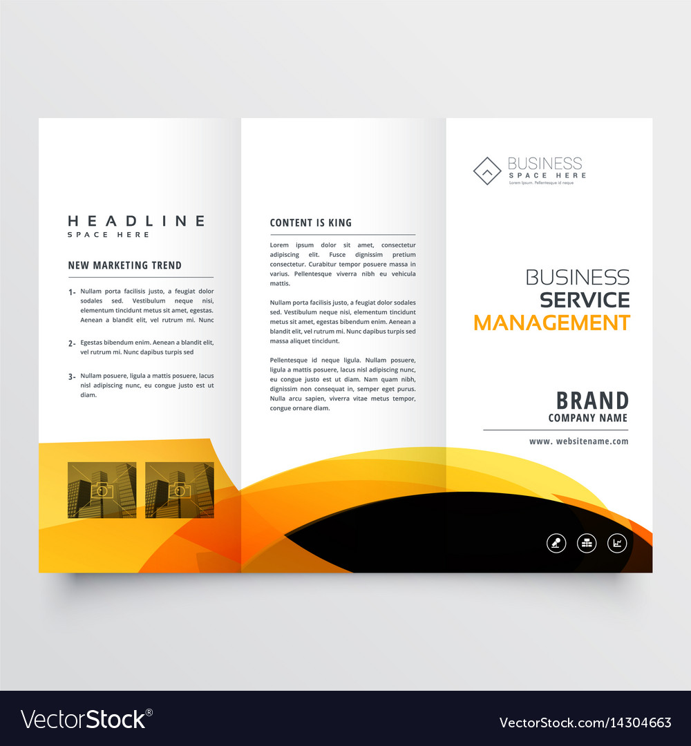 modern tri fold brochure flyer design template vector image