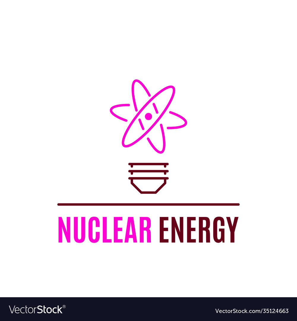 Nuclear energy logo template flat style icon Vector Image