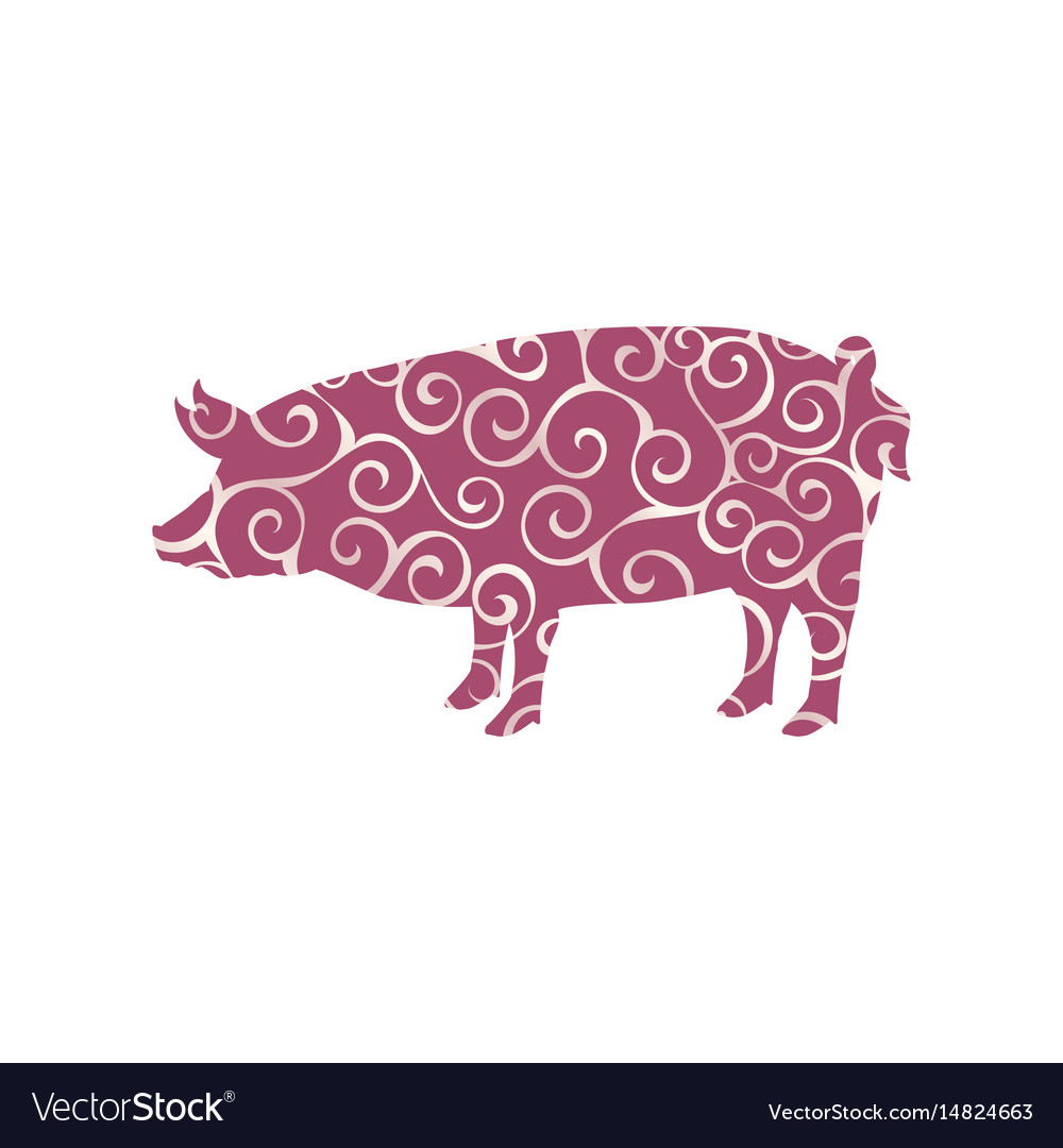 Pig farm mammal color silhouette animal