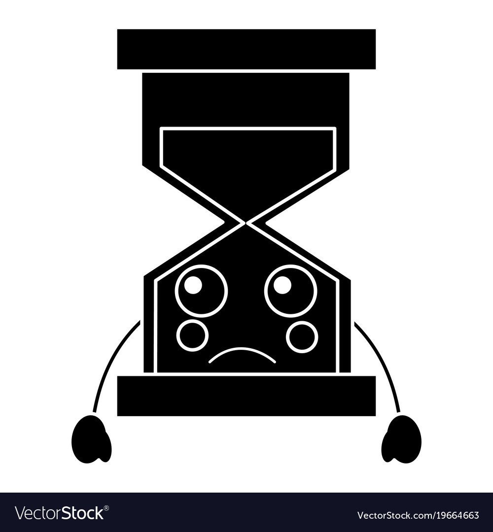 Sad hourglass kawaii icon image