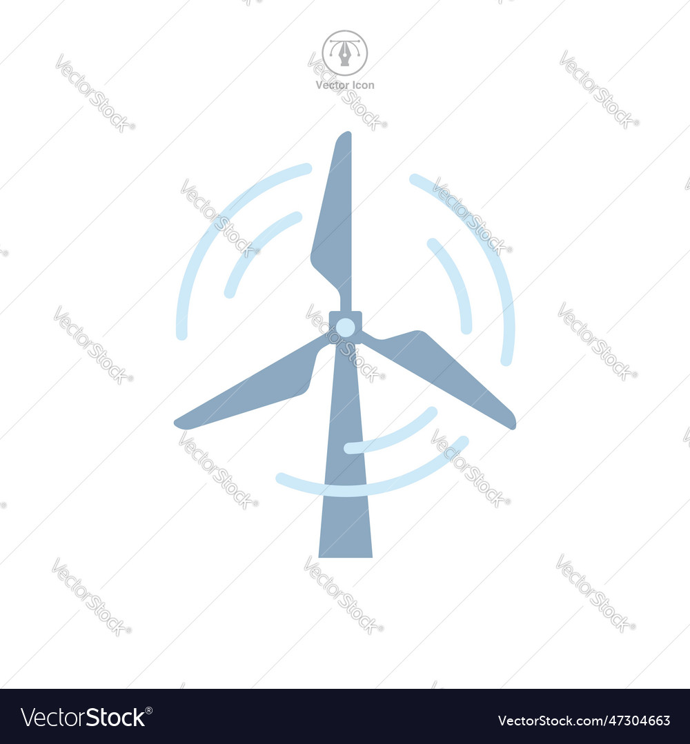 Wind turbine power icon symbol template Royalty Free Vector