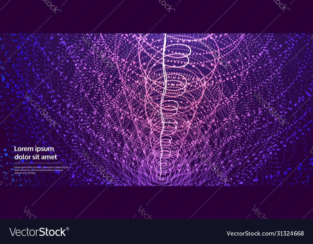 Array with dynamic particles swirl connected vector image Array with dynamic particles swirl connected