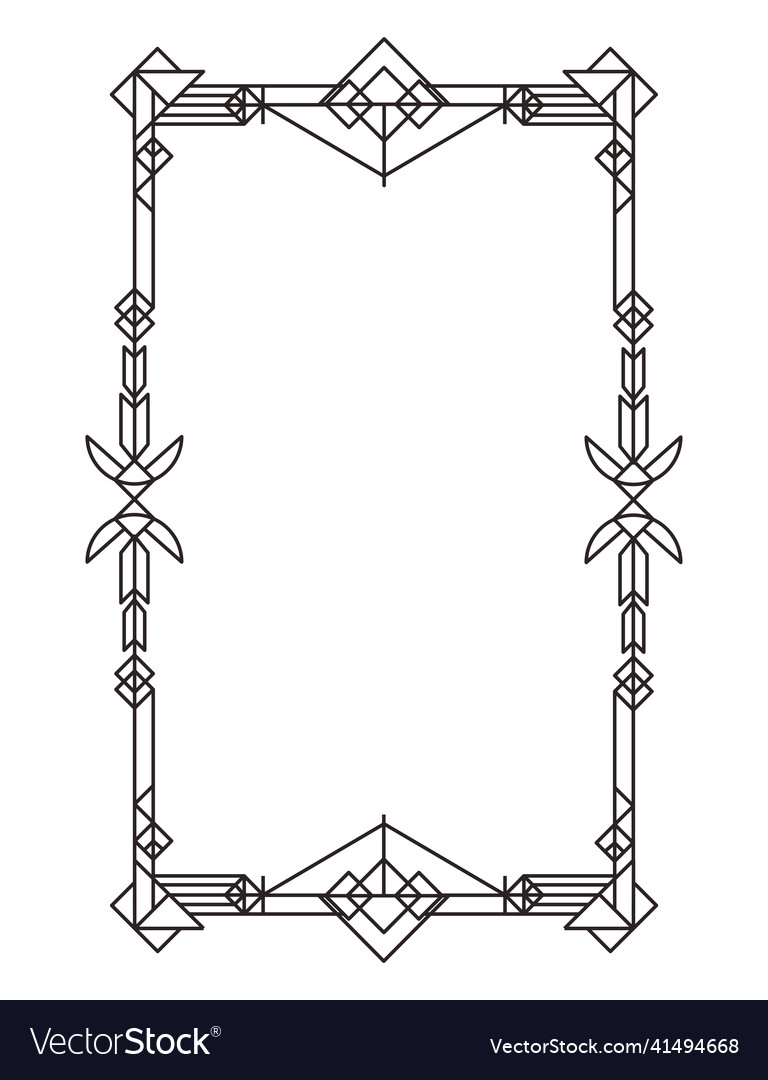 Border frame art deco Royalty Free Vector Image