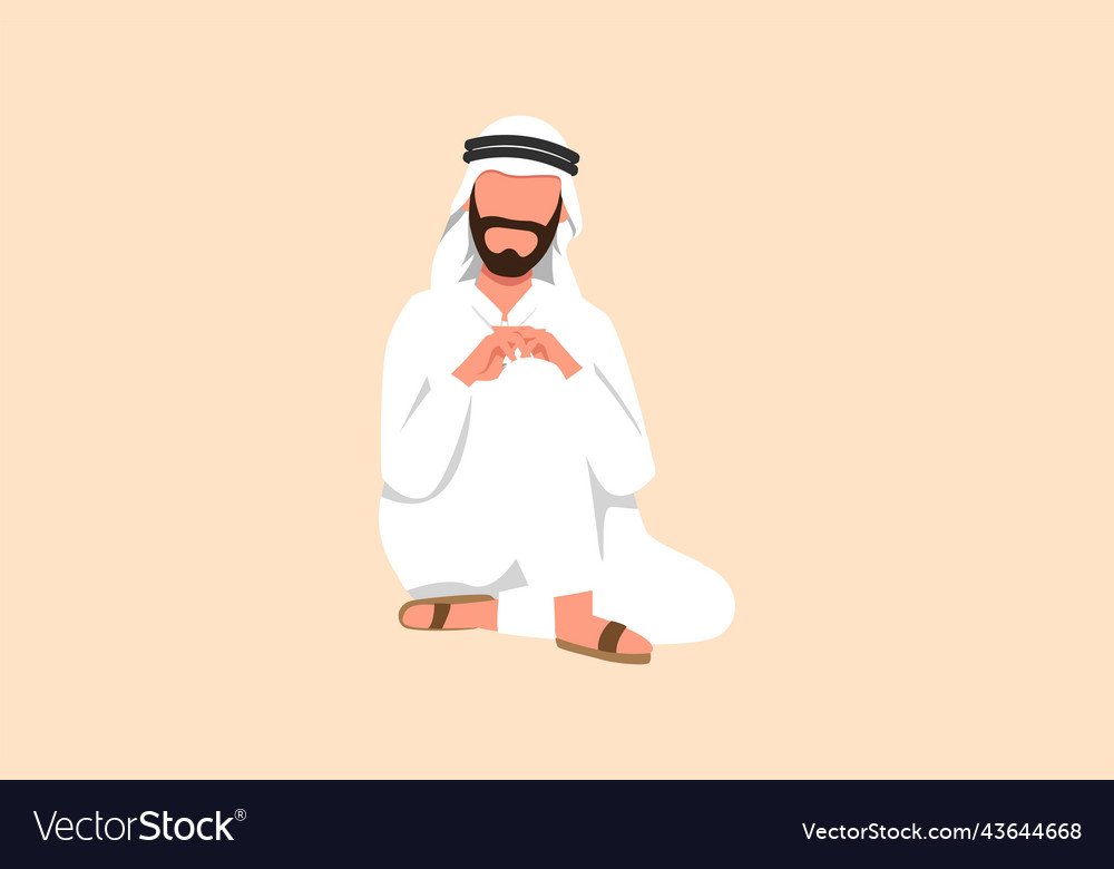 Business flat cartoon style drawing arabian