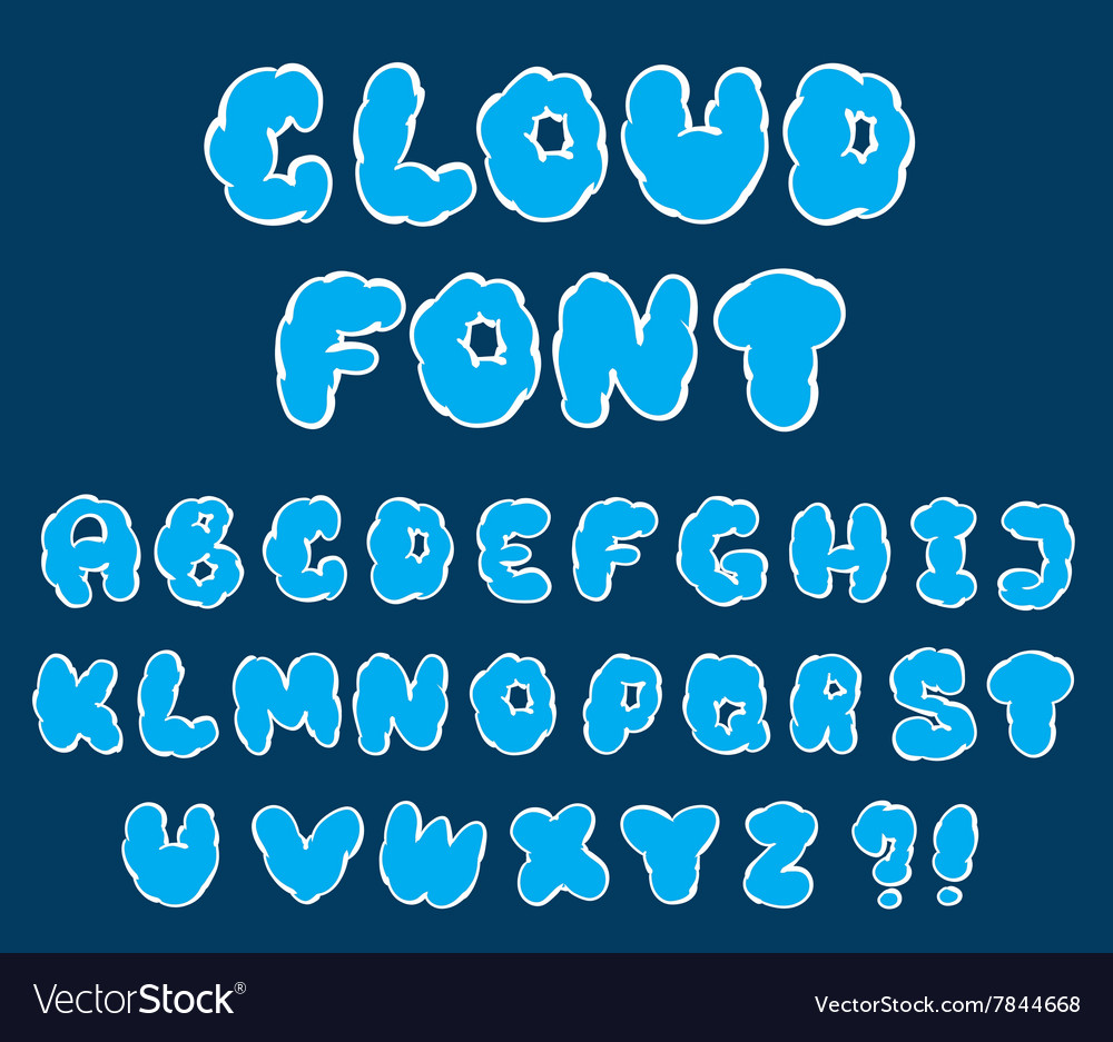 Cartoon cloud font